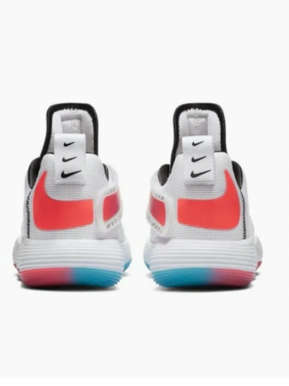 Nike White Volleyball/Basketball Shoes with Blue and Pink Accents